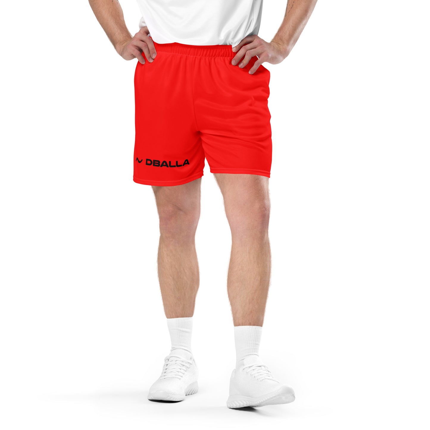 DB4200SHT-RED Unisex mesh shorts with side pockets